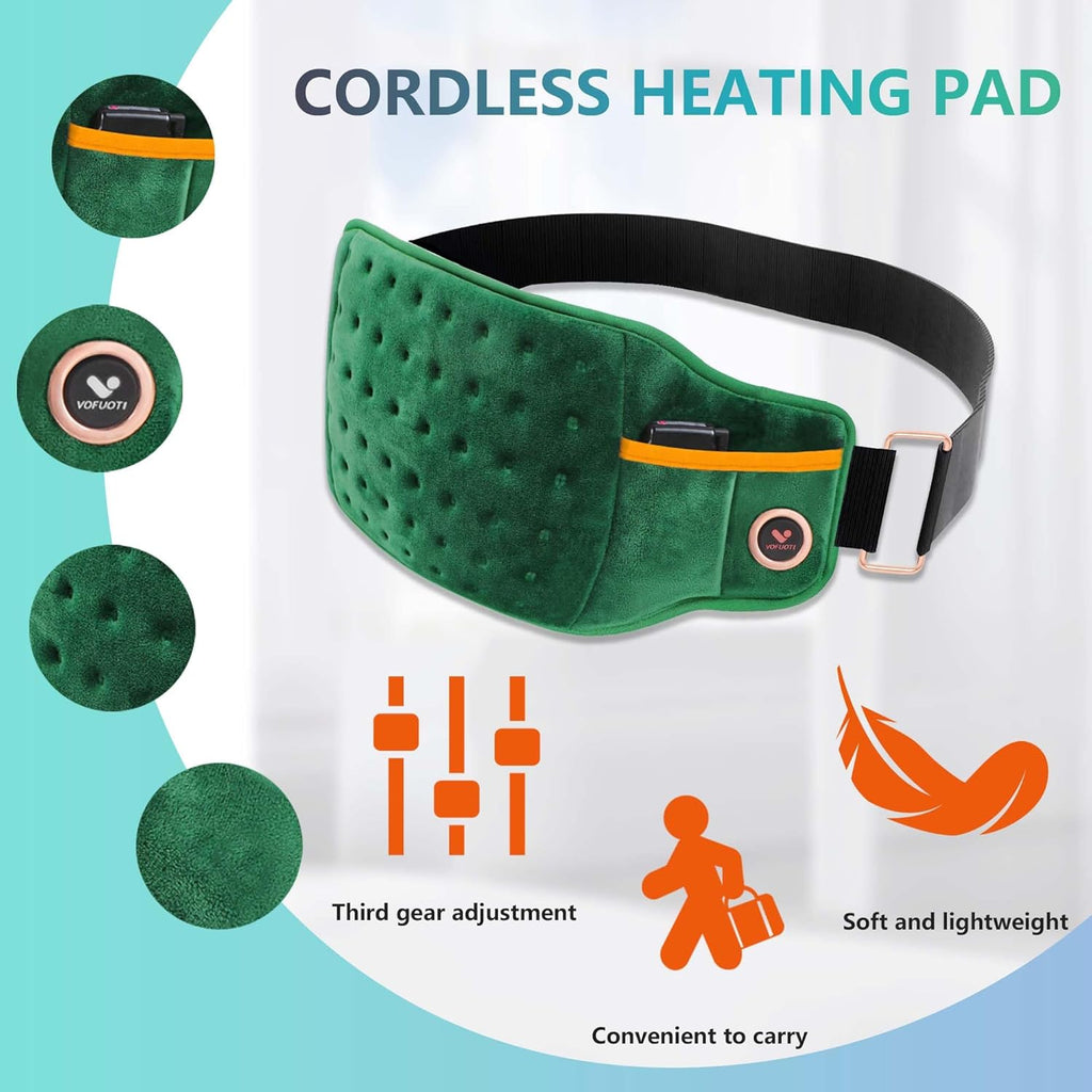 Cordless Heating Pad with Battery and 3 Heat Settings Q371