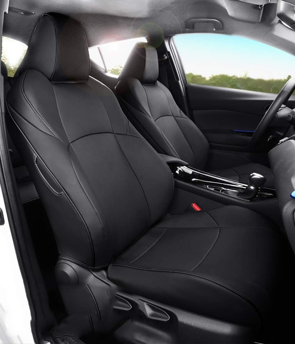 Black Leatherette Car Seat Covers Full Set O628238