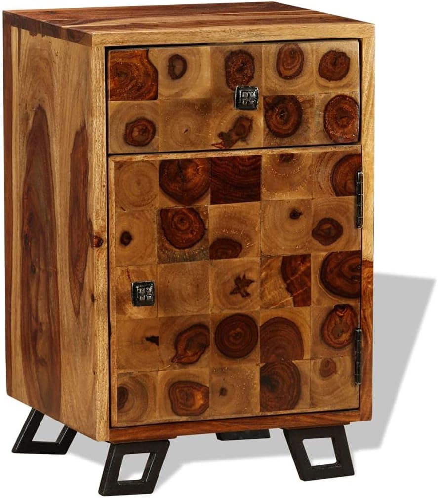 Wooden Nightstand with Storage Drawer and Cabinet E91611