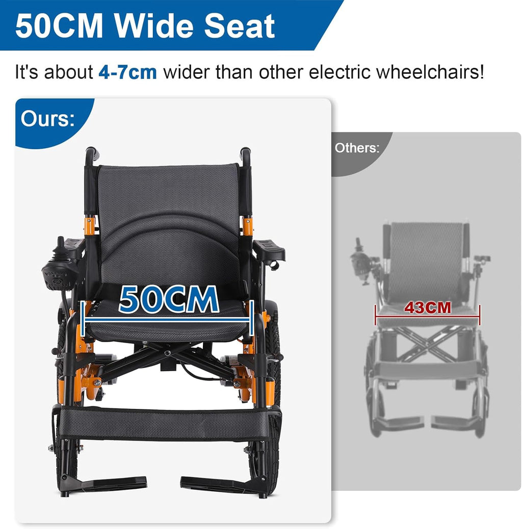 Lightweight Folding Electric Wheelchair with 20in Seat, All Terrain Power Wheelchair B60713