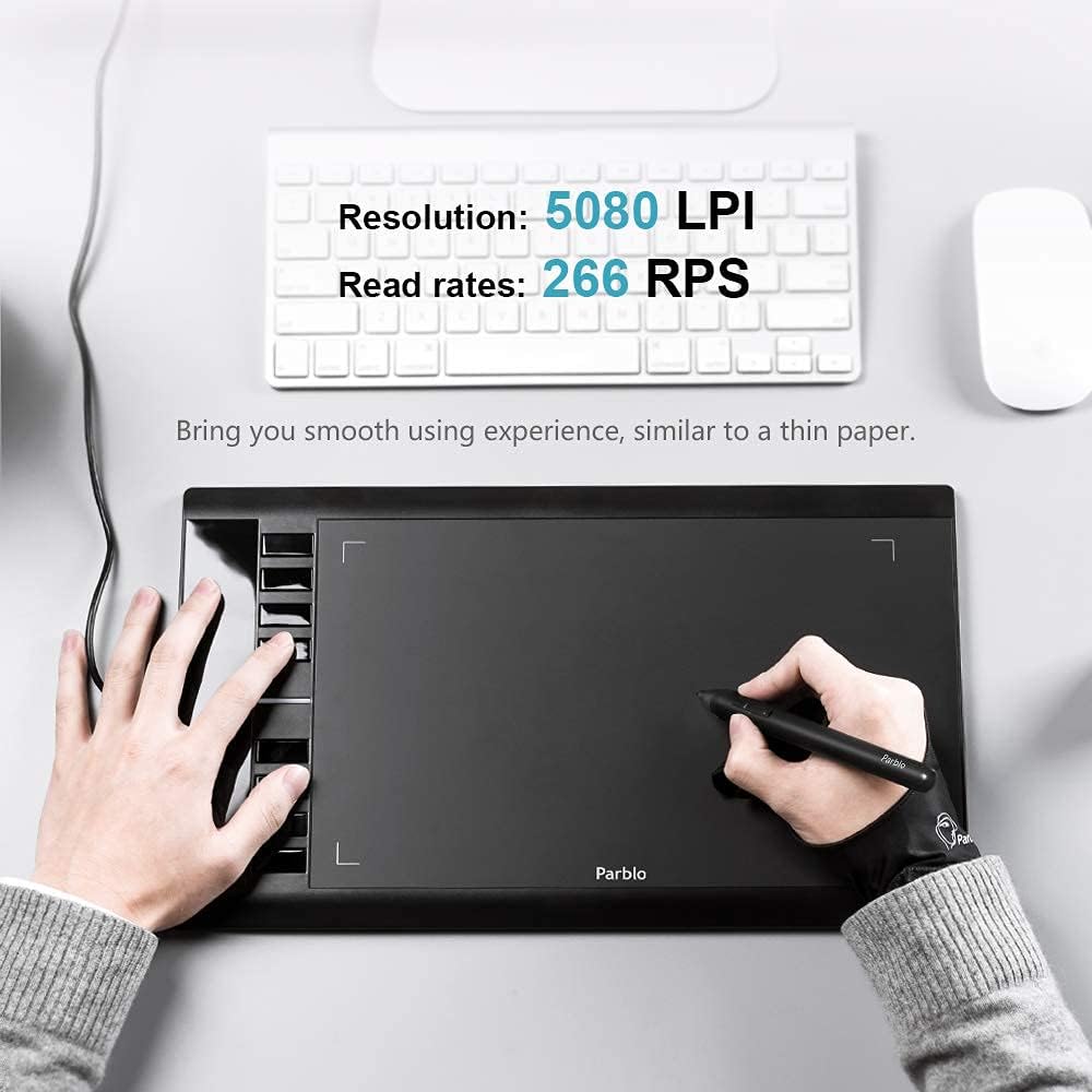 10 x 6 inch Graphic Drawing Tablet with 8 Hot Keys, Battery-Free Stylus 8192 Pen Pressure, Pack of 2 F923