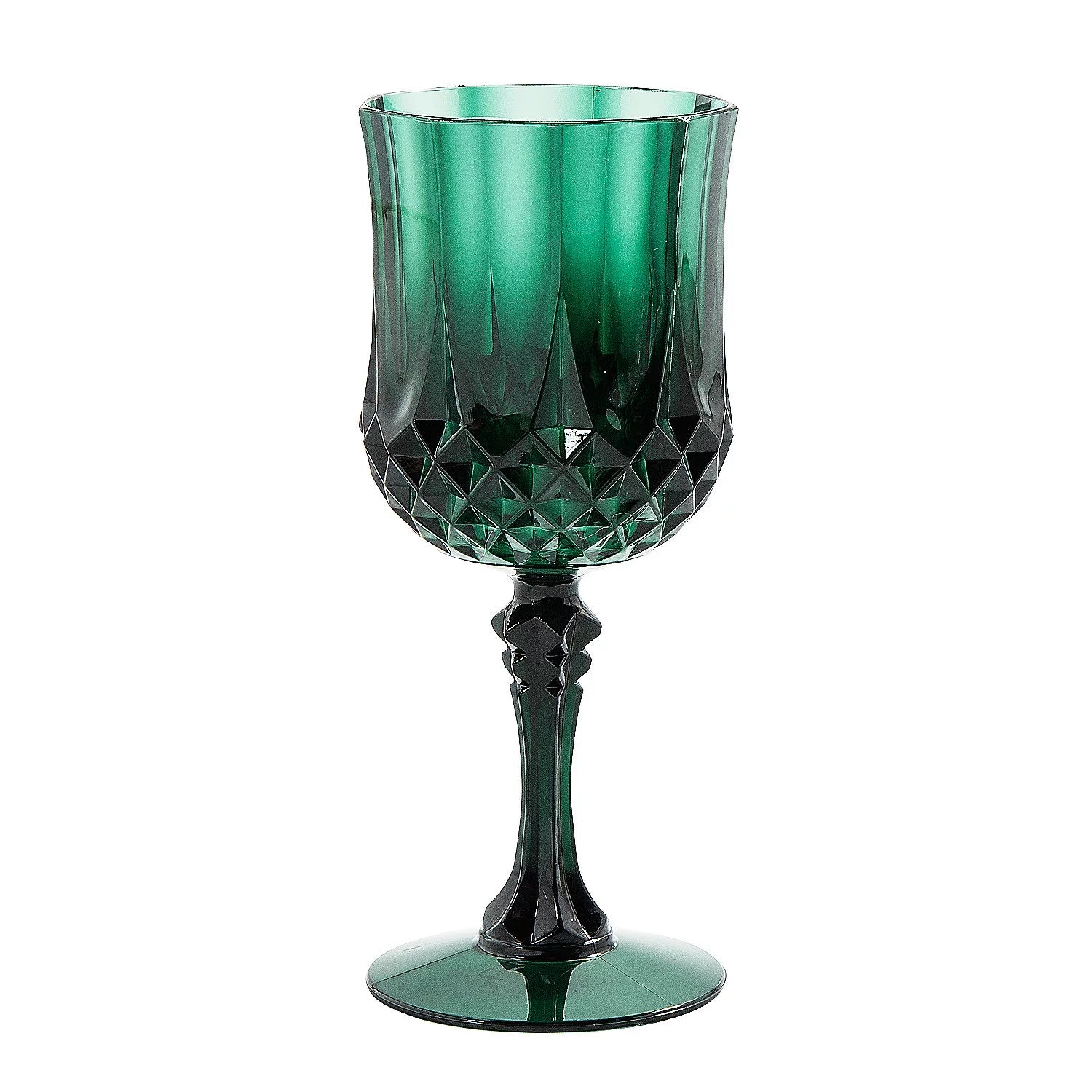 Green Plastic Wine Glasses 12 Count T745