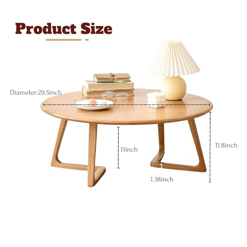 Solid Oak Wood Round Coffee Table E742002