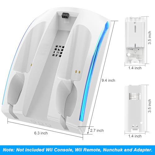 Wii Charging Dock Station with 2 Pcs Rechargeable Battery W669