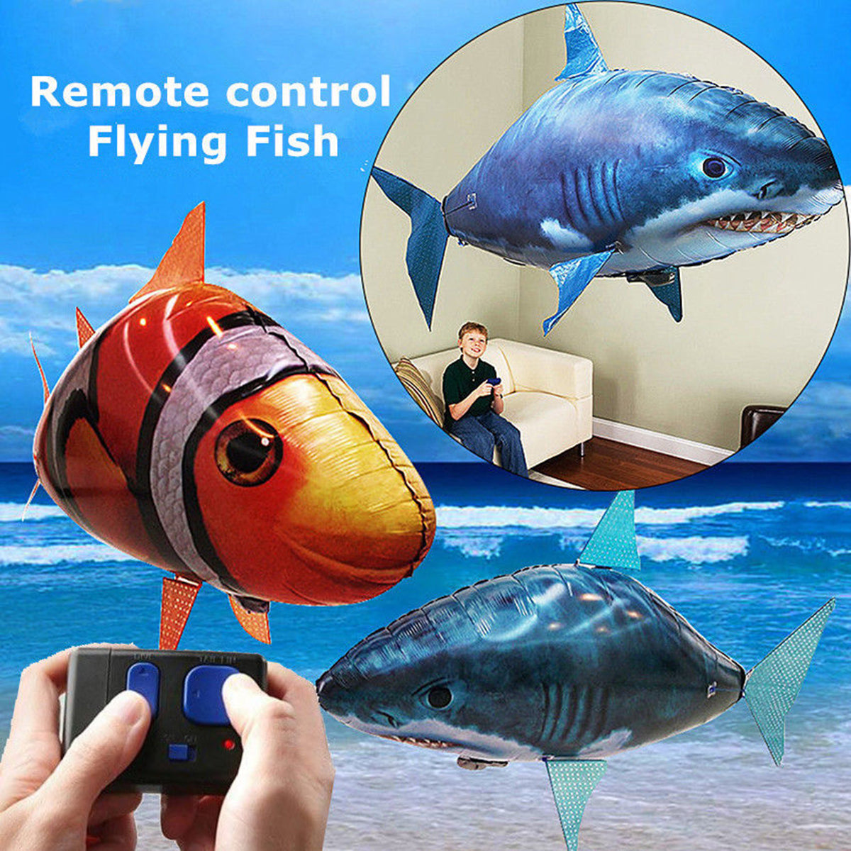 Inflatable Remote Control Flying Shark Toy P705727