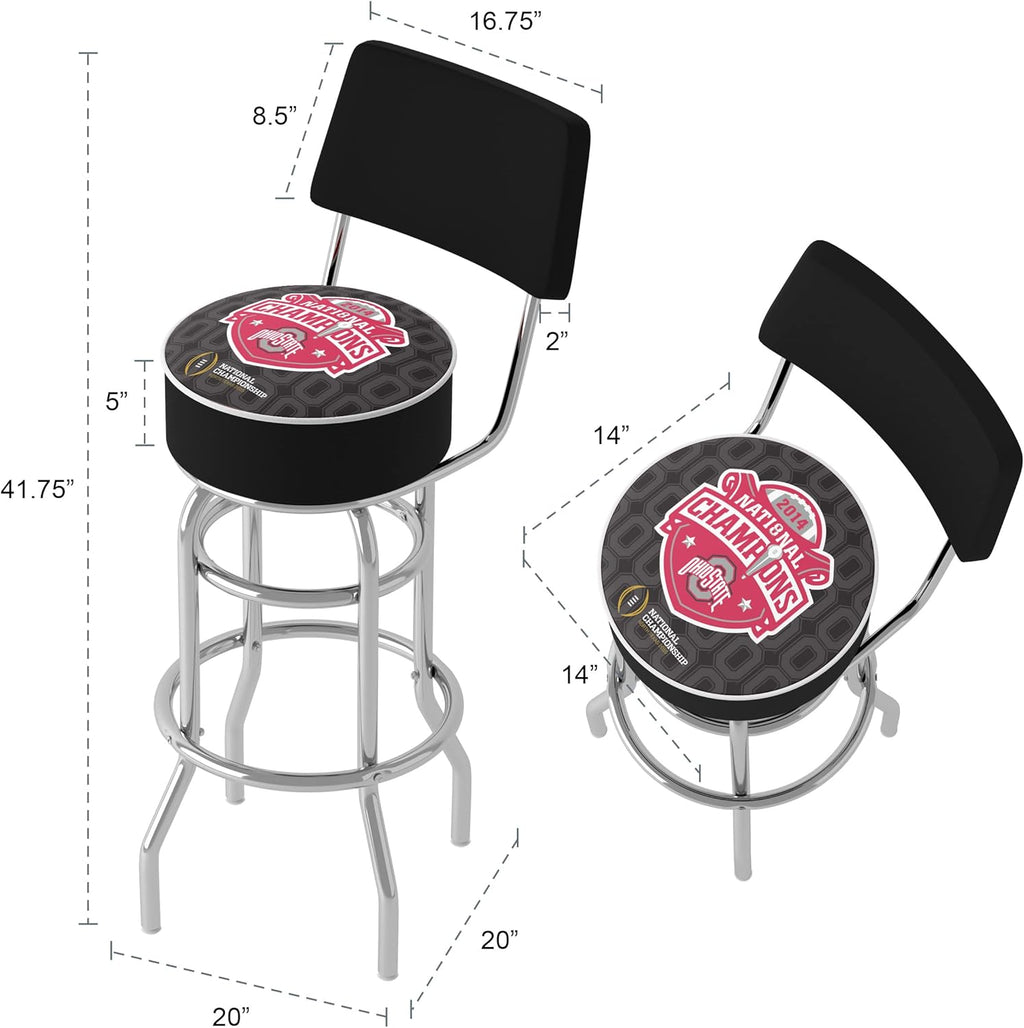 Black Swivel Bar Stool with Foam Padded Seat and Back I43905