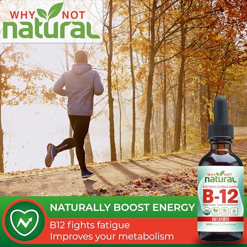 Natural Organic Vitamin B12 Liquid Sublingual 60 x 5000 mcg Methylcobalamin Drops R351242