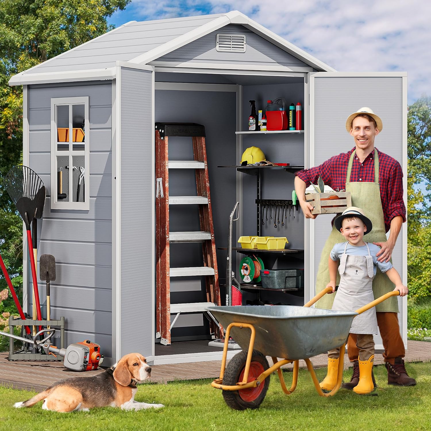 6.2x3.4 FT Resin Storage Shed with Lockable Door C6081