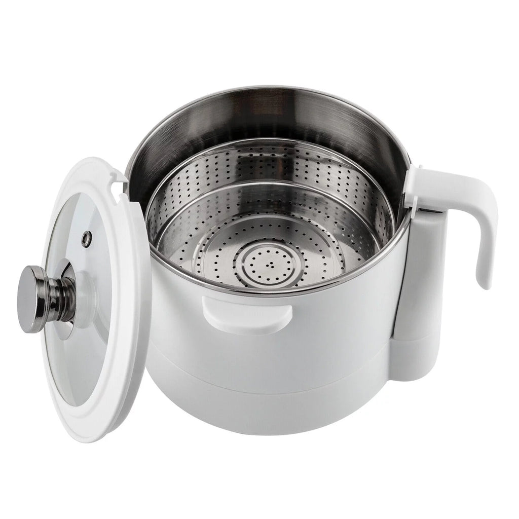3L Automatic Lifting Electric Hot Pot with Steaming Basket 304 Stainless Steel T28430