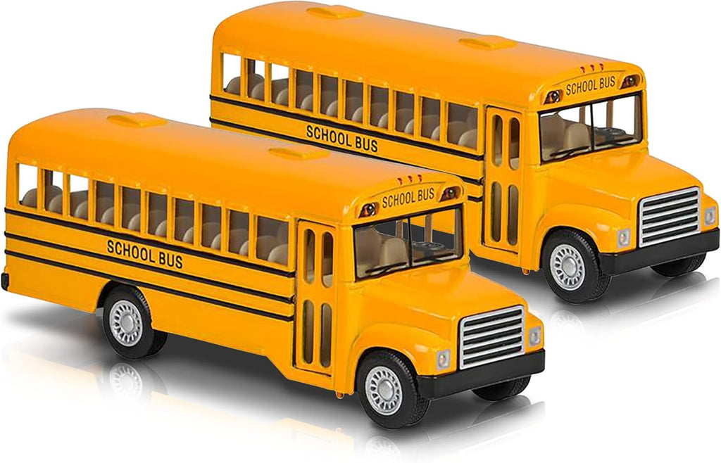 5 Inch Pull Back School Bus Toy Set of 2 Diecast L848