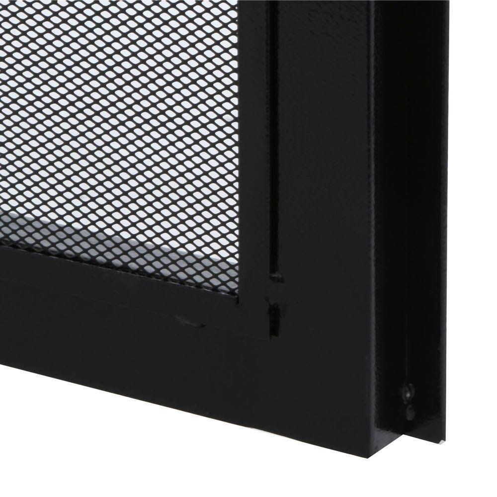 36 in. x 80 in. Black Steel Security Door with Expanded Metal Screen F8452