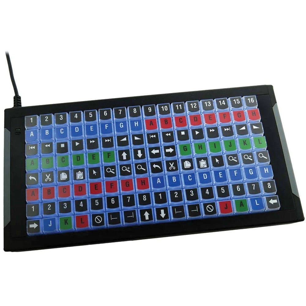 128-Keys Customizable USB Keyboard with Blue and Red Backlighting R4409