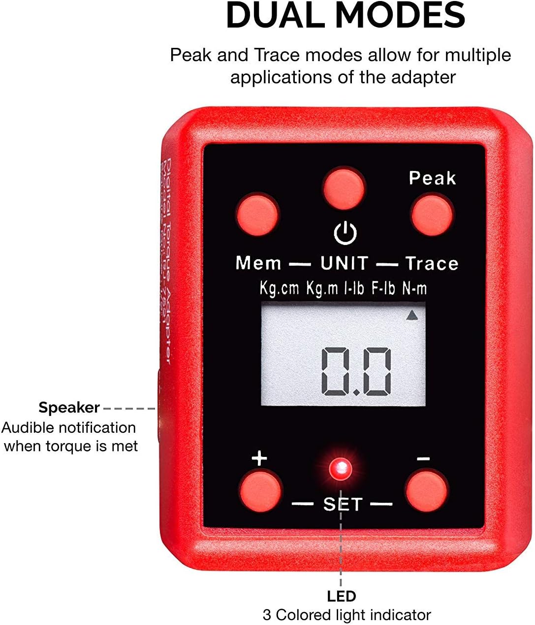 Digital Torque Adapter, 1/2" Drive, 29.5-147.5 Foot-Pound, Pack of 2 Z559
