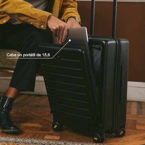 20 Inch Lightweight Hard Shell Carry On Luggage with Wheels - Black E989