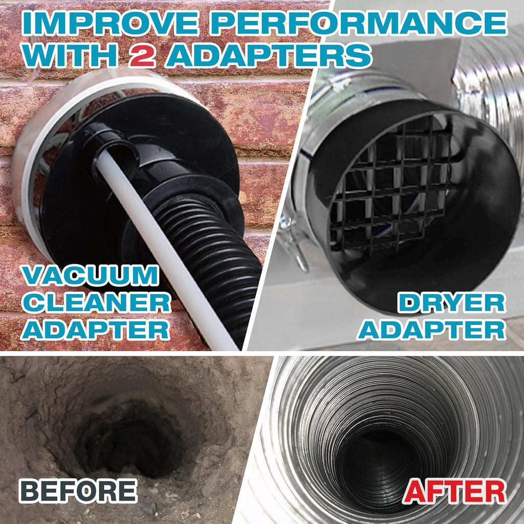 19-Piece Blue Dryer Vent Cleaner Kit with 30Feet Brush I18309