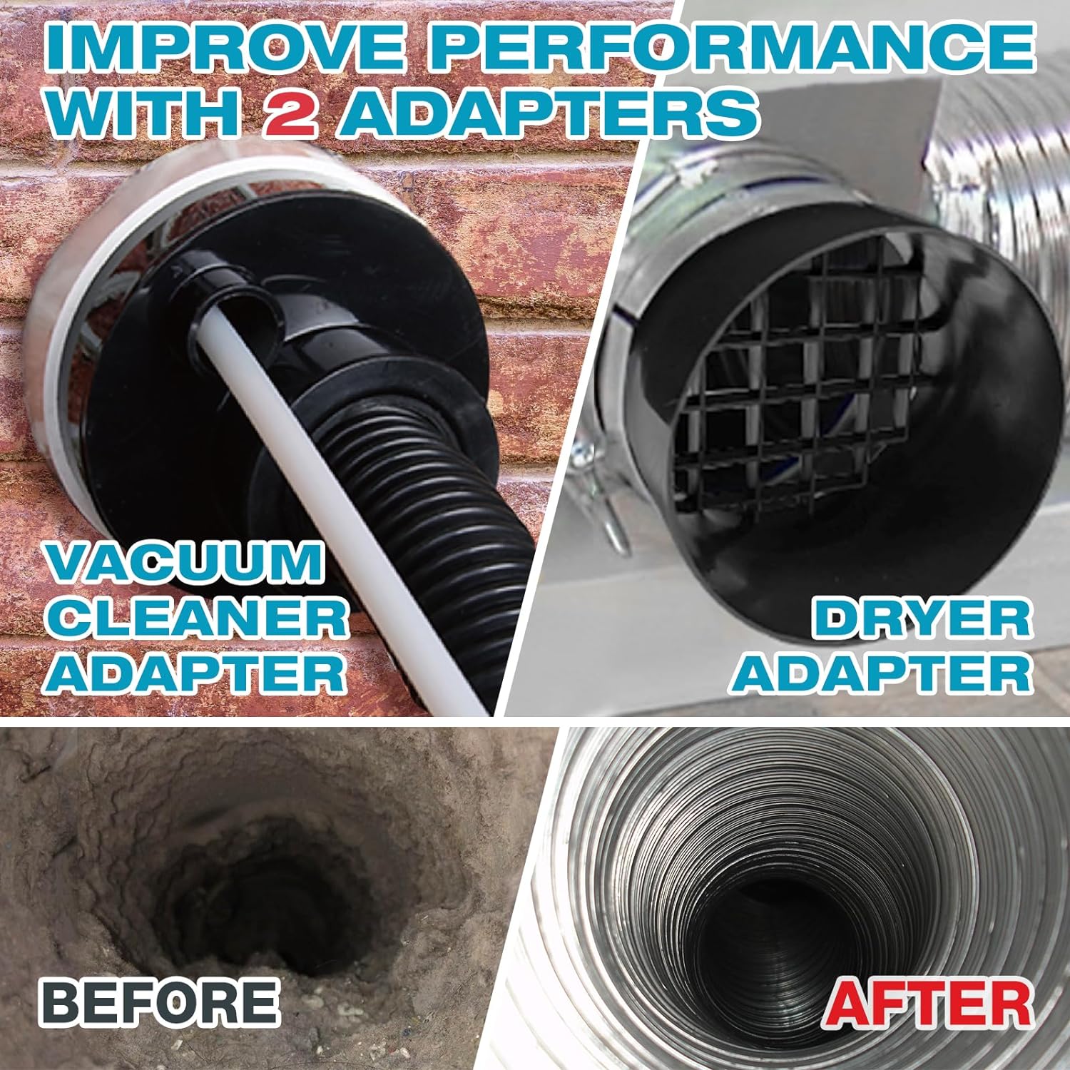 19-Piece Blue Dryer Vent Cleaner Kit with 30Feet Brush I18309