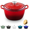 Enameled Cast Iron Dutch Oven, Non-Stick Serving Pot with Tight Fitting Lid, 10Q (9.5L) Ocean Blue X66948