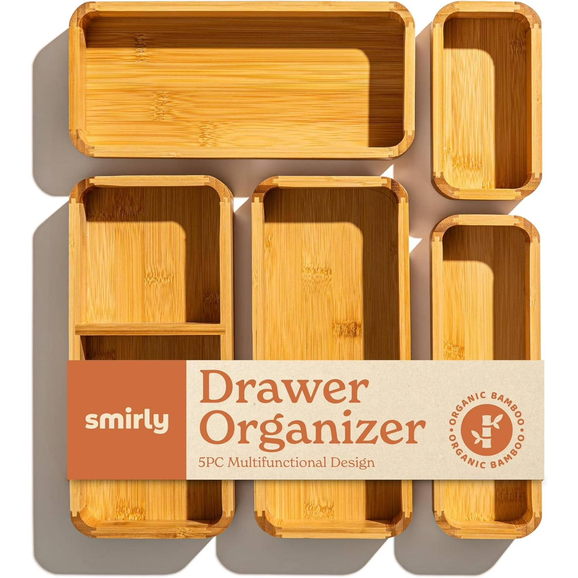 3-Piece Bamboo Kitchen Drawer Organizer Set H44961