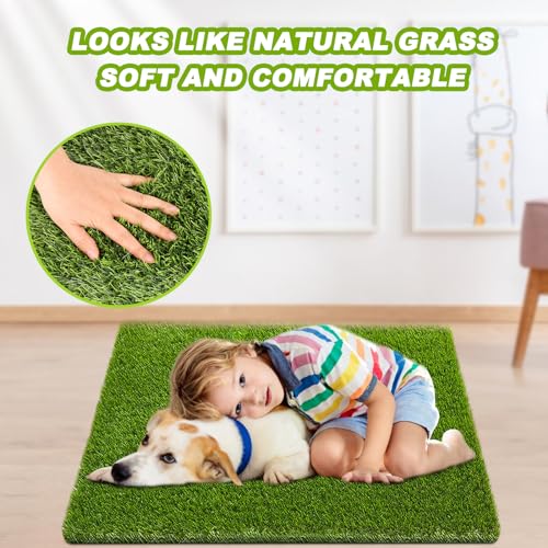 2 Pack 26"x30" Reusable Artificial Grass Dog Pee Pads with Drainage Holes X431