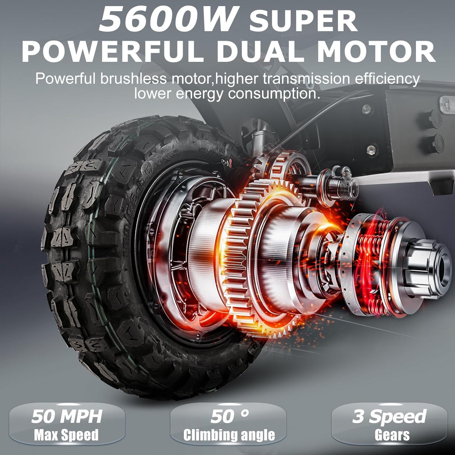 5600W Electric Scooter with Seat, 60V 35Ah, 11'' Fat Tires J825