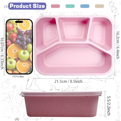 8 Pack Wheat Straw Bento Lunch Containers P419152