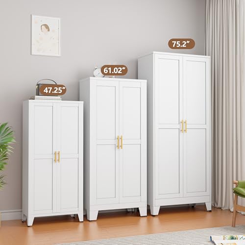 Black Metal Storage Cabinet with 3 Adjustable Shelves T959875