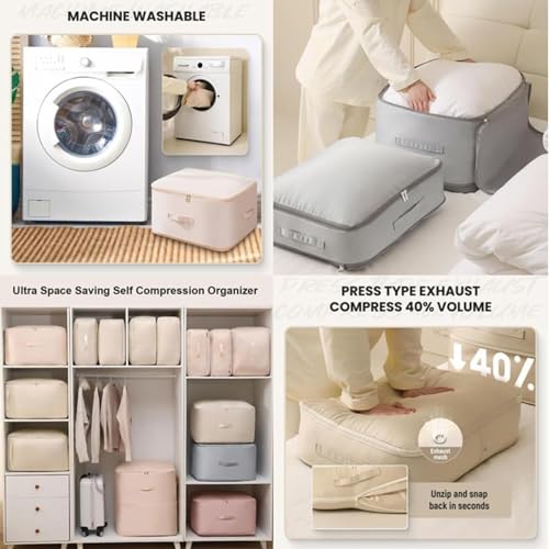Gray Large Self Compression Storage Bag W982032