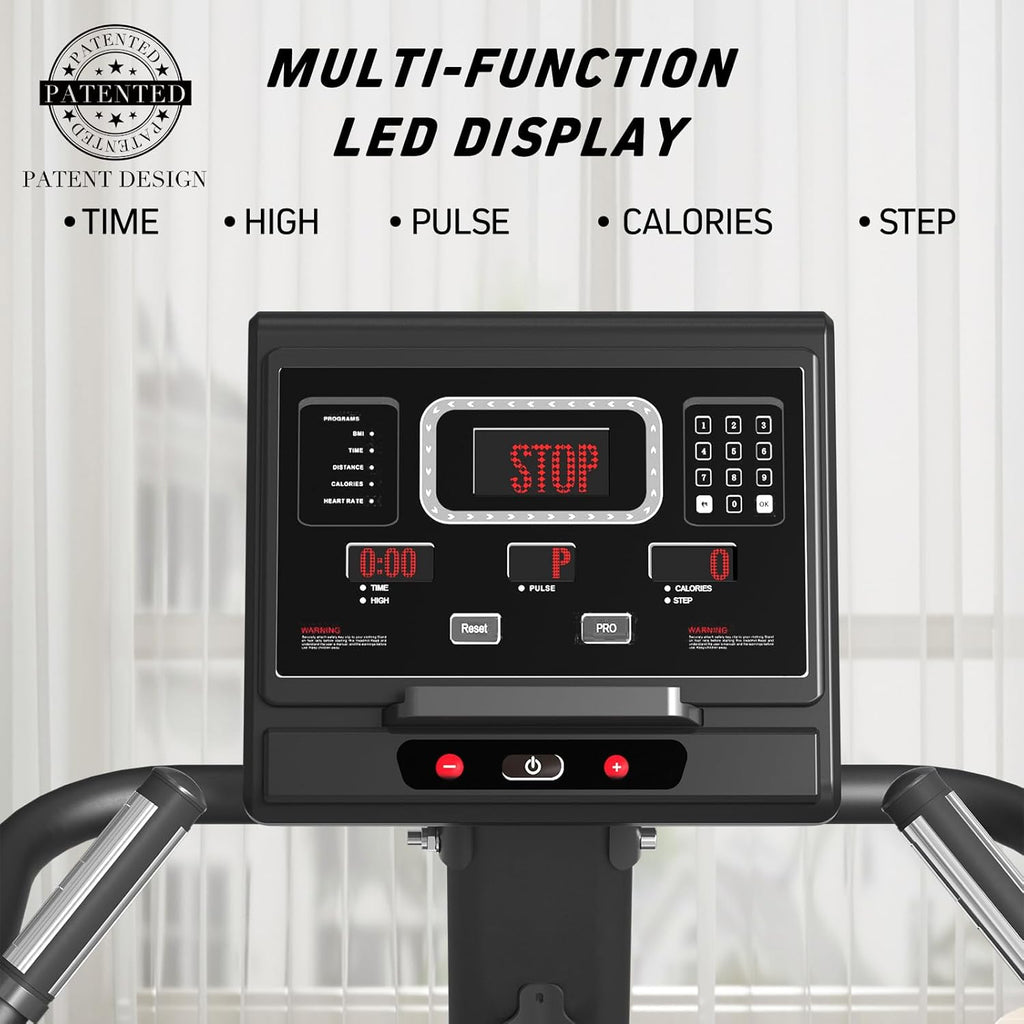 Blue Stair Stepper Exercise Machine with LED Screen, 15 Resistance Levels H325
