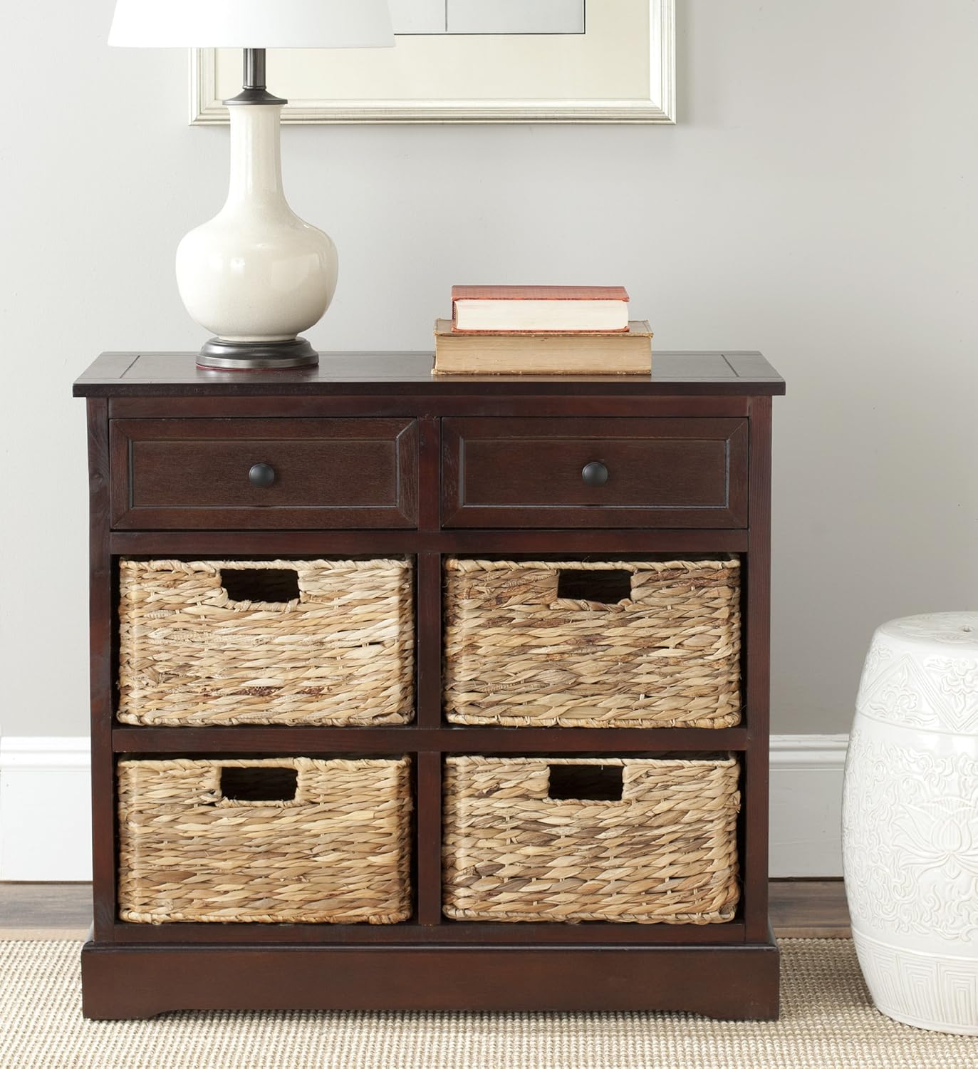 Brown Wicker Basket Storage Unit P59362