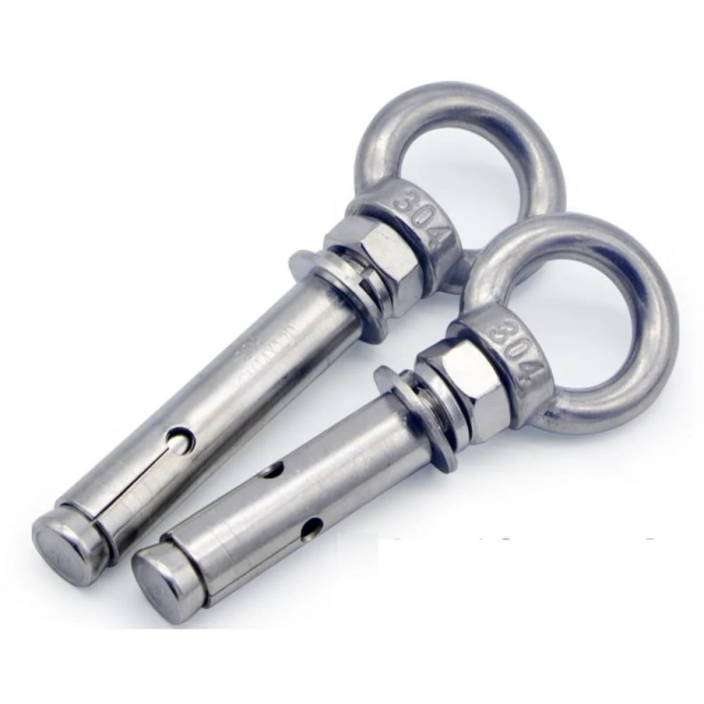304 Stainless Steel Expansion Eye Bolt M8x90mm 2pcs Y71561