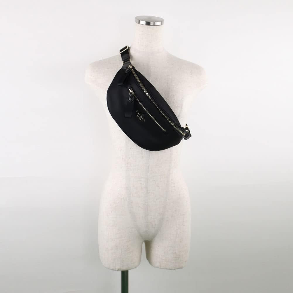Black Nylon Leather Belt Bag N166