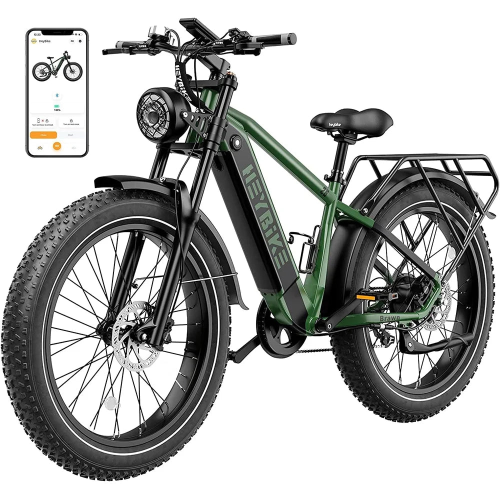 750W Fat Tire Electric Bike with 48V 18Ah Removable Battery U786019