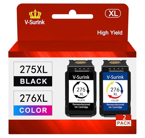 275XL 276XL Ink Cartridges (1 Black, 1 Tri-Color) E842028