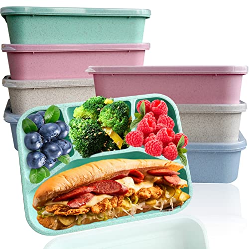 8 Pack Wheat Straw Bento Lunch Containers P419152