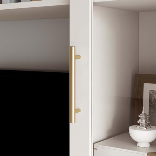 4-Piece White Entertainment Wall Unit with Bookshelves U5380