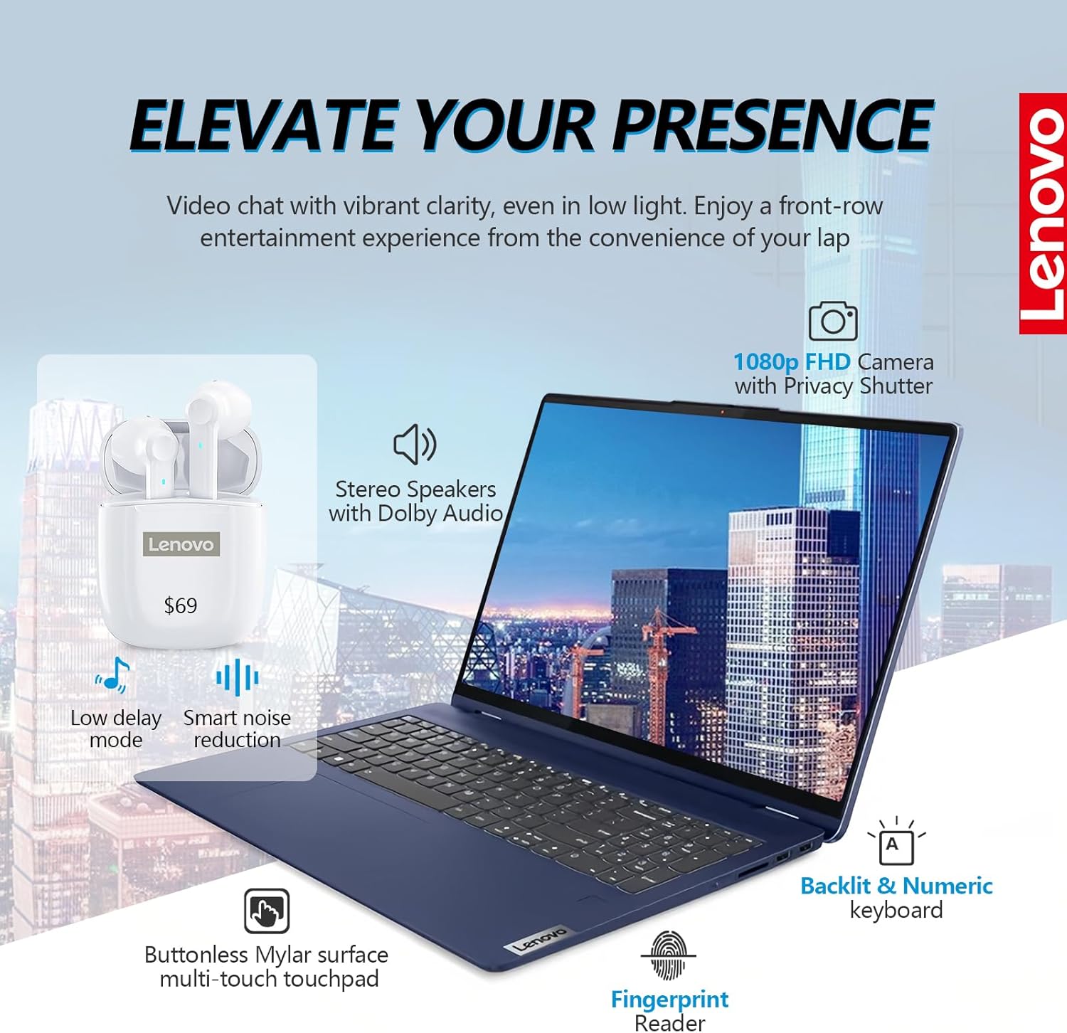 14 Inch FHD Touchscreen 2 in 1 Laptop, Intel Core i5, 16GB RAM 512GB SSD, Windows 11, Backlit Keyboard P28841
