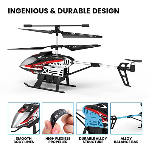 RC Helicopter with LED Lights, 2 Batteries, USB-C Charging T541