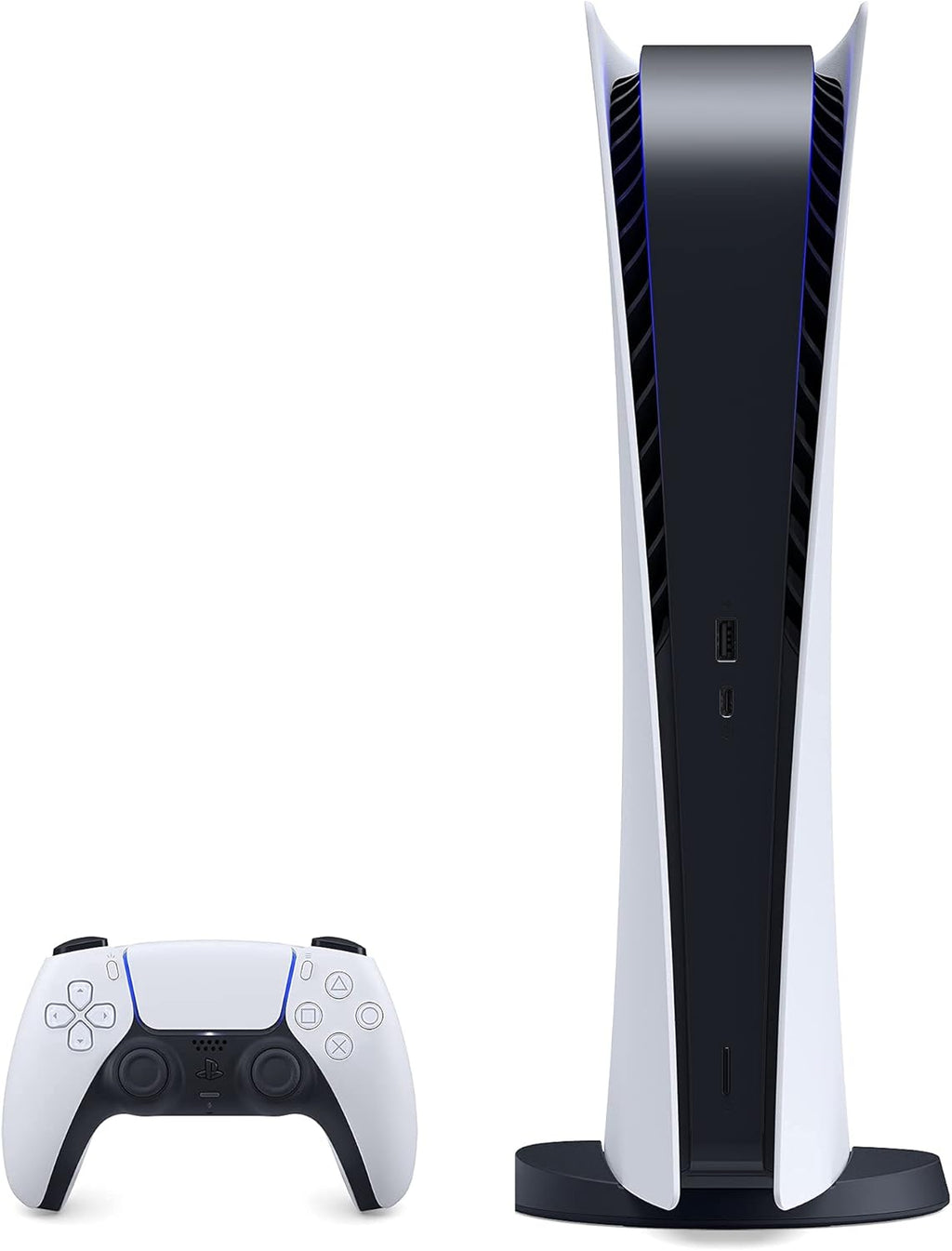 White PlayStation 5 Digital Edition Gaming Console with Wireless Controller Q7392