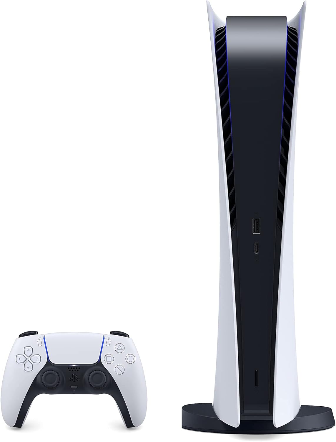White PlayStation 5 Digital Edition Gaming Console with Wireless Controller Q7392