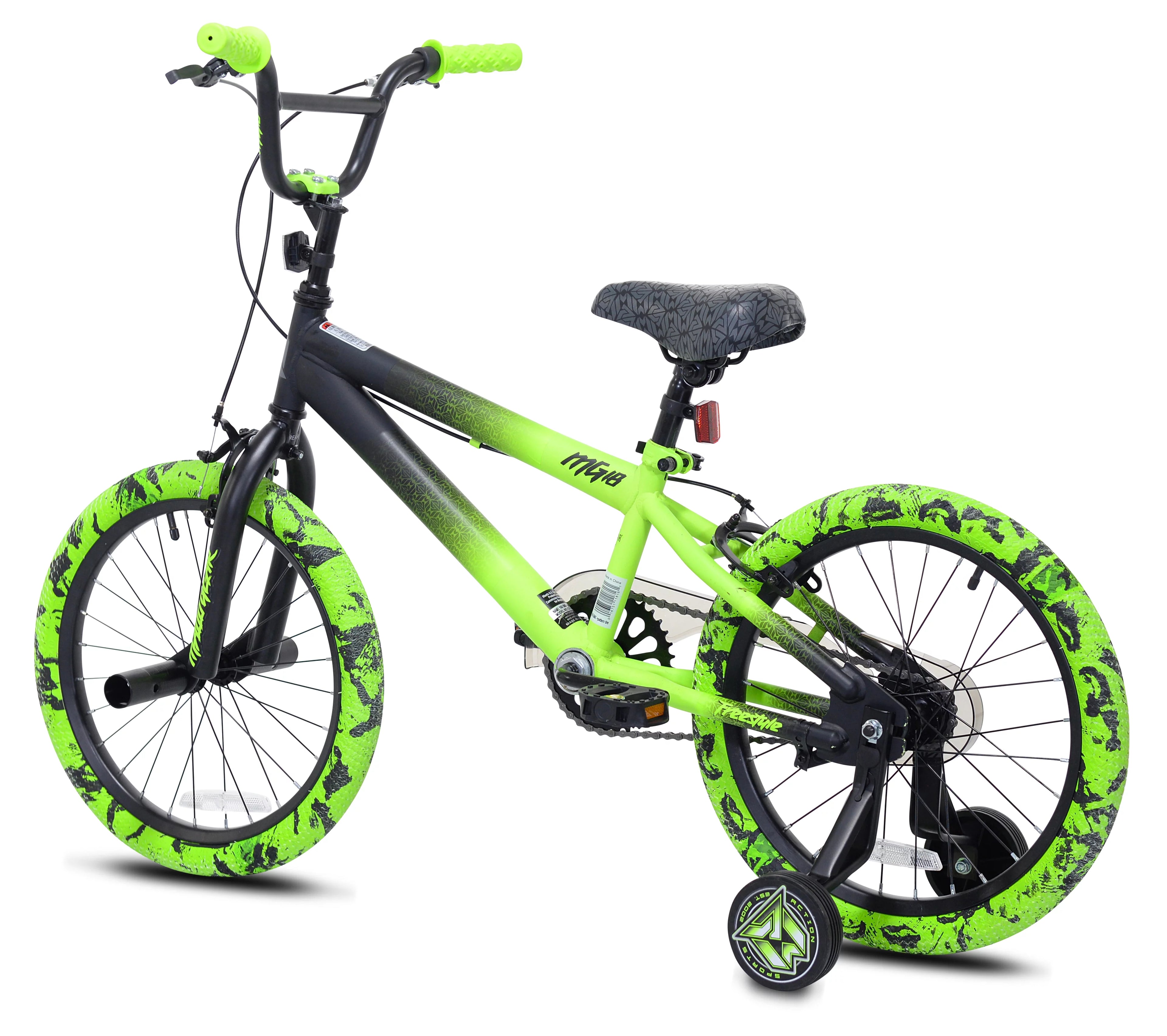 18" Black and Green BMX Bike X639