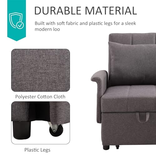 PU Leather Sleeper Chair Bed with Adjustable Backrest and Pillow V67057