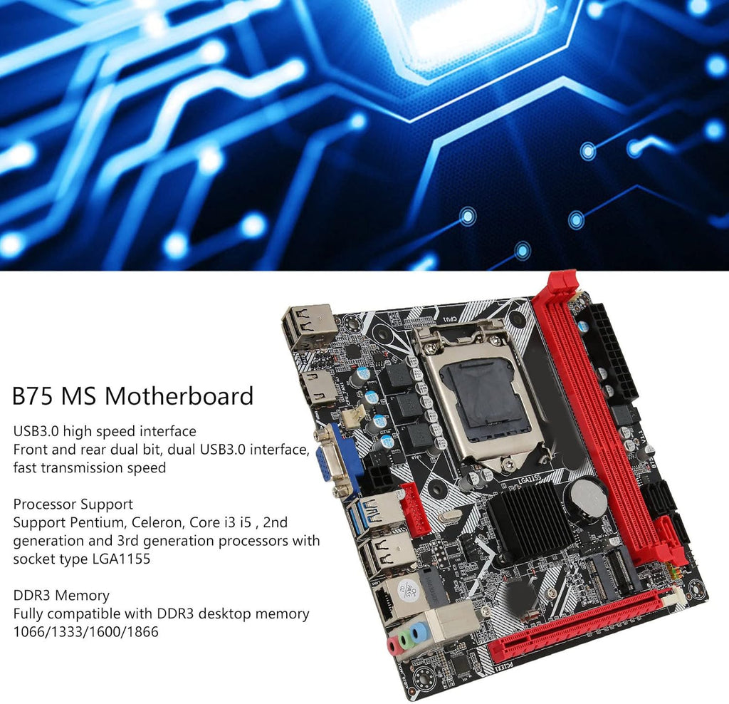 MS Gaming Motherboard, DDR3 Mini ATX, PCI E 16X, Dual USB 3.0, NVME M.2, WiFi M.2 C225