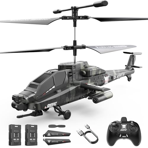 RC Helicopter with LED Lights, 2 Batteries, USB-C Charging T541