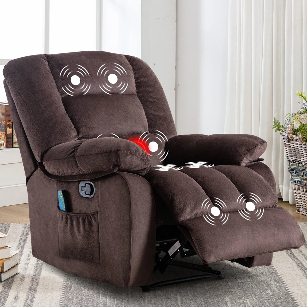 Brown Fabric Manual Recliner Chair N6620
