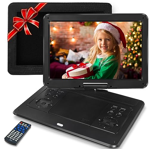 16.9" Portable Mobile DVD Player with 14.1" Large Swivel Screen with 6 Hrs Rechargeable Battery (Blue) O6413