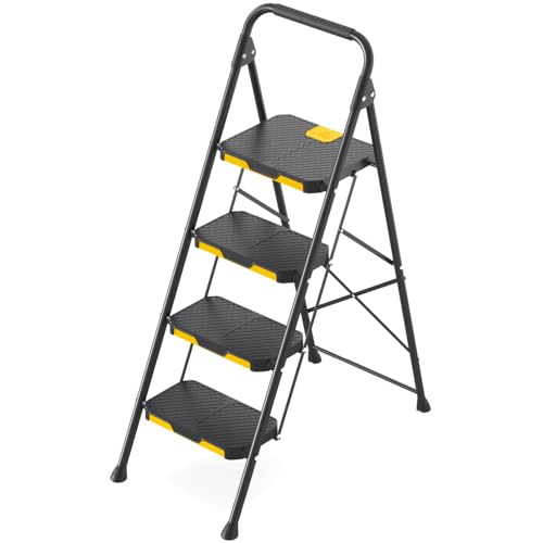 5 Step Folding Steel Ladder with Handrails D155