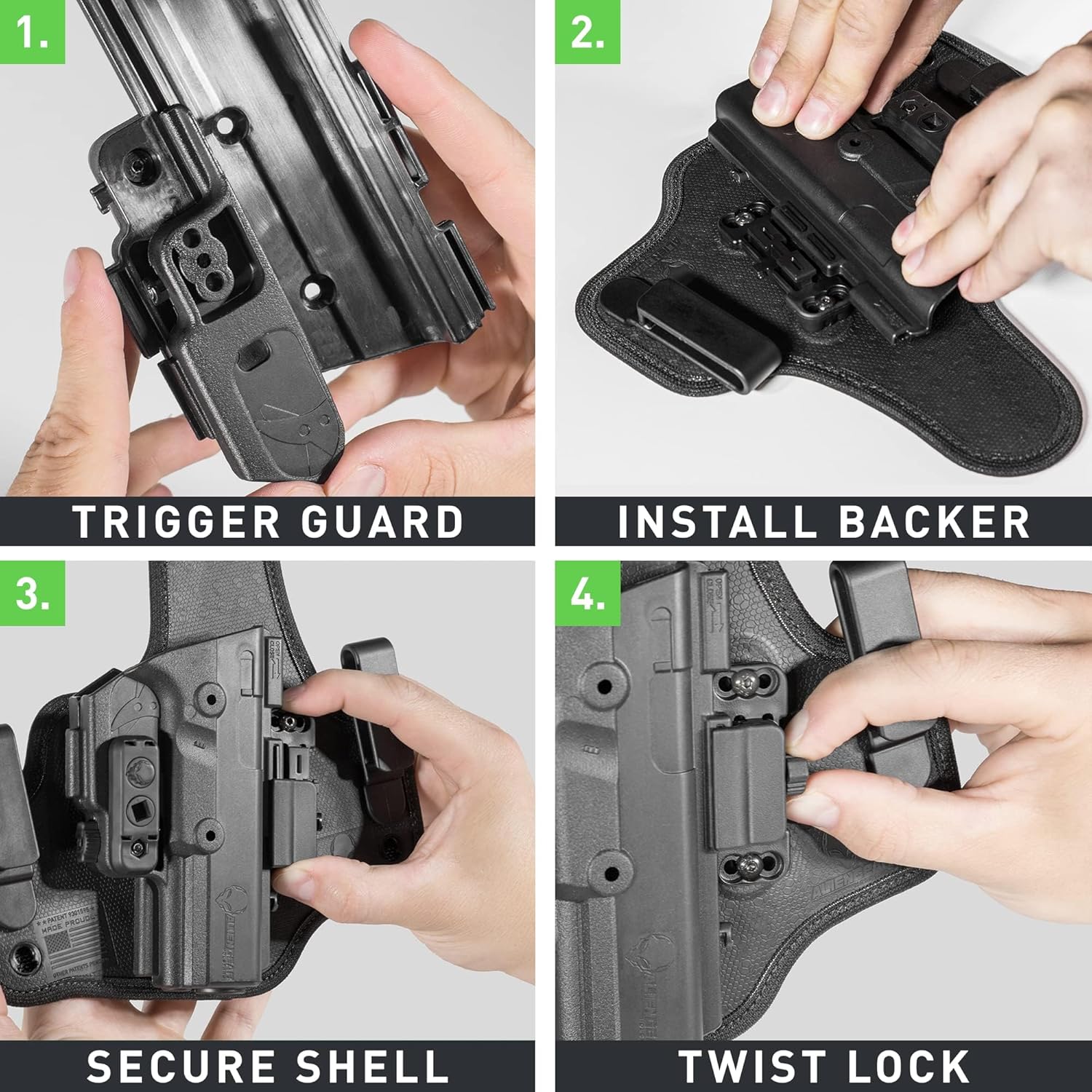 4 in 1 Holster - IWB, Appendix, OWB Paddle, OWB Belt Slide - Right Hand Draw W5969