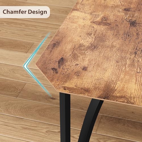 Rustic Brown 3 Piece Dining Table Set with Cushion Seats D1536