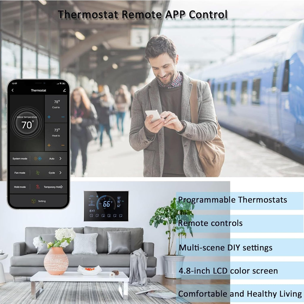 Digital WiFi Thermostat with App and LCD Color Screen R99301