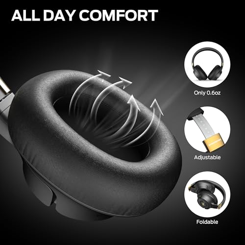 Black Active Noise Cancelling Over Ear Bluetooth Headphones S69689
